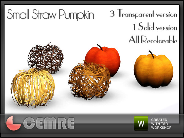 Sims 3 — Halloween Decorations - Small Straw Pumpkin by cemre — Halloween Decorations - Small Straw Pumpkin by Cemre for