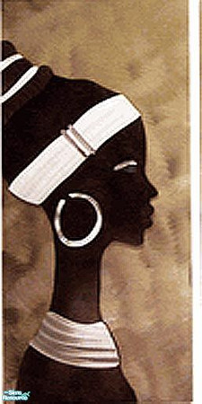 Sims 2 — African Wall Murals in Panel 1 by Lulu265 — The set consists of 3 mural panels and a matching plain wall and