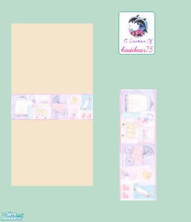 Sims 2 — Patchwork Nursery #1 Pink Border - Patchwork Nursery #1 Pi2peach Hb75 by hiedibear75 — Soft as a lil lamb, sweet