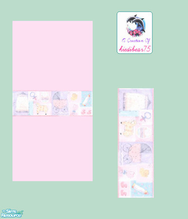 Sims 2 — Patchwork Nursery #1 Pink Border - Patchwork Nursery #1 Pi2pink Hb75 by hiedibear75 — Soft as a lil lamb, sweet