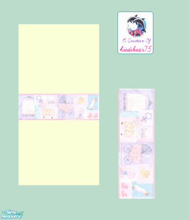 Sims 2 — Patchwork Nursery #1 Pink Border - Patchwork Nursery #1 Pi2yellow Hb75 by hiedibear75 — Soft as a lil lamb,