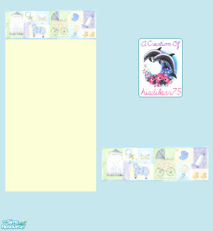 Sims 2 — Patchwork Nursery #1 BlueBorder - Patchwork Nursery #1 B1yellow Hb75 by hiedibear75 — Soft as a lil lamb, sweet