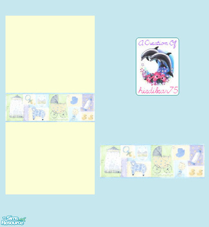 Sims 2 — Patchwork Nursery #1 BlueBorder - Patchwork Nursery #1 B2yellow Hb75 by hiedibear75 — Soft as a lil lamb, sweet