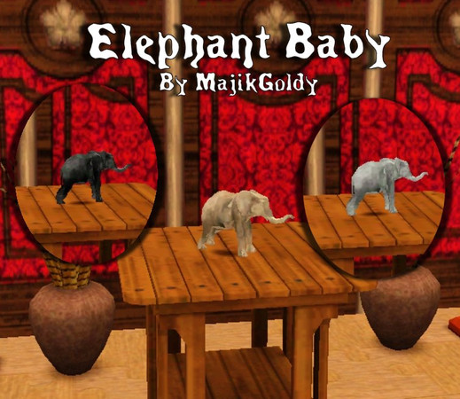 Sims 3 — MajikGoldys Elephant Baby Table scupture by MajikGoldy — MajikGoldys Elephant BabyTable scupture...Come see us