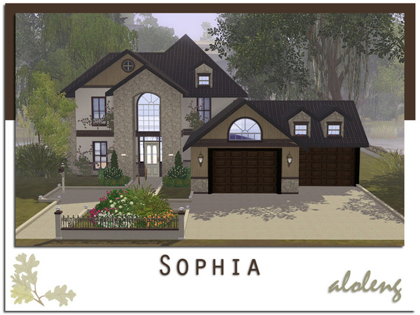 Sims 3 — Sophia by aloleng — 2 bedroom, 2 car garage, 3 toilet and bath home. This house is located at Twin Brook. Built