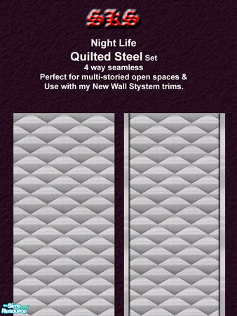 Sims 2 — NL_Full Quilted Steel-AL by 71robert13 — Night Life\'s quilted steel with trims removed & stretch