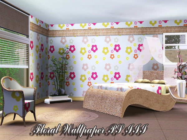 Sims 3 — Floral Wallpaper PS III by TSR Archive — By Pralinesims /under Theme
