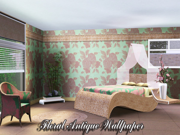 Sims 3 — Floral Antique Wallpaper by TSR Archive — By Pralinesims /under Theme