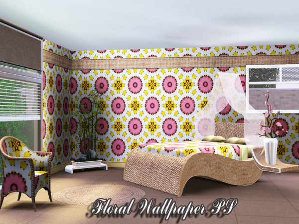 Sims 3 — Floral Wallpaper PS by TSR Archive — By Pralinesims /under Theme