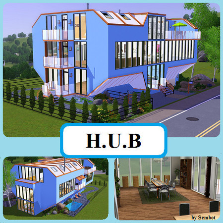 Sims 3 — H.U.B by Sembot — The house of tomorrow today! Futuristic house with plenty of room for a family. Basement with