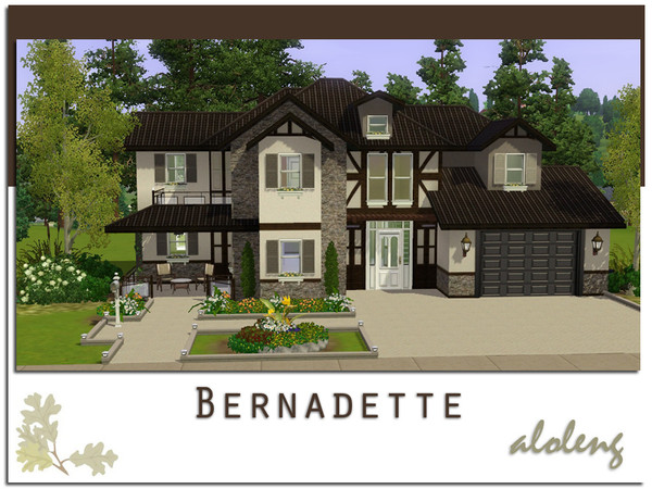 Sims 3 — Bernadette by aloleng — 3 bedroom, 2 toilet and bath, terrace, porch and 1 car garage home. Built with World