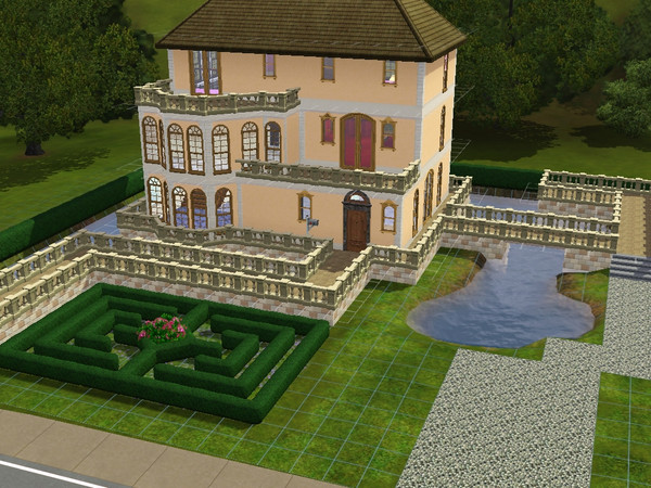 Sims 3 — Peach mannor by Valche — 3storie home ground floor large kitchen dining lough and 1 ba/laundry 1st floor 1ba