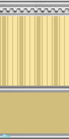Sims 2 — NK Split Walls - Yellow by MoMama — A wall with Yellow bottom, Yellow Oxford stripe top and gothic arch crown