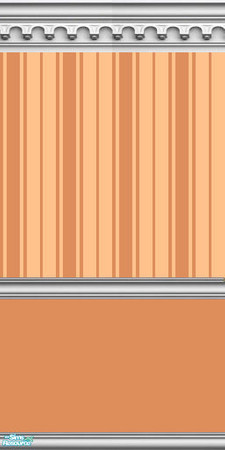 Sims 2 — NK Split Walls - Peach by MoMama — A wall with PeachNBrown bottom, PeachNBrown Oxford stripe top and gothic arch