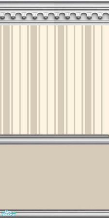 Sims 2 — NK Split Walls - Off White by MoMama — A wall with Off White bottom, Off White Oxford stripe top and gothic arch