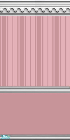 Sims 2 — NK Split Walls - Dusty Pink by MoMama — A wall with Dusty Pink bottom, Dusty Pink Oxford stripe top and gothic