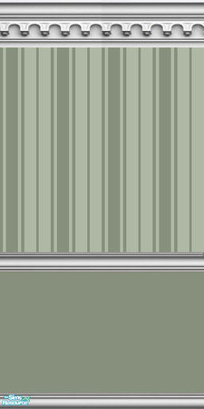 Sims 2 — NK Split Walls - Drab Green by MoMama — A wall with Drab Green bottom, Drab Green Oxford stripe top and gothic