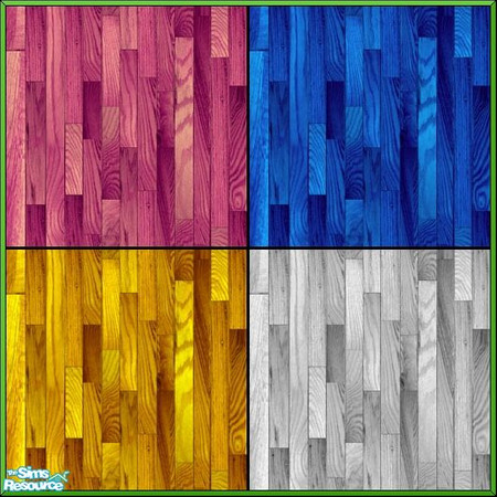 Sims 2 — Playtime Wood Stain 4-Pack by Agent420 — A set of 4 wonderfully polished nice and shiny new Wooden Flooring.