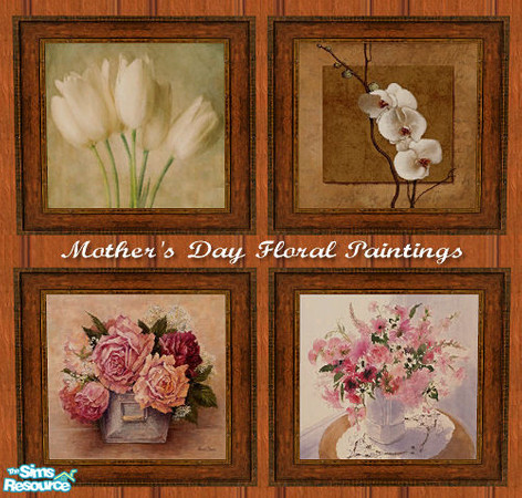 Sims 2 — Mother's Day Floral Paintings by Creative Sim — Our Sims mum's need something flowery and pretty to look at