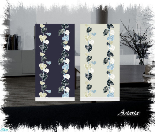 Sims 2 — Leaves by Astarta — Leaves with 2 different background colors blue and grey.