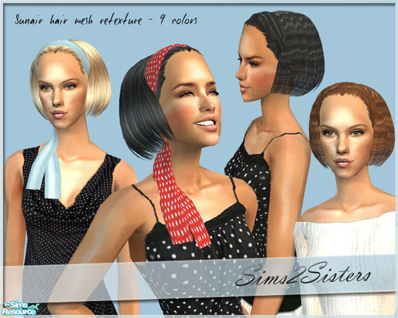 Sims 2 — S2S Sunair T037 hair retexture - Set by sims2sisters — 