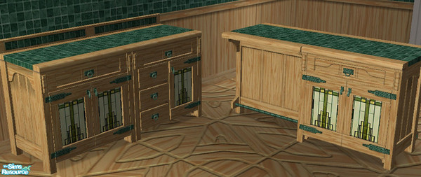 Sims 2 — Teal Mission Kitchen - Counters by Outpost_Road — Counters to match the Teal Mission Kitchen.