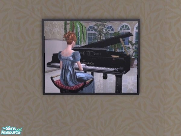 Sims 2 — Regency Painting - The Piano by Saoz — This is a recolor of the Maxis painting, "The Perfect Cat".