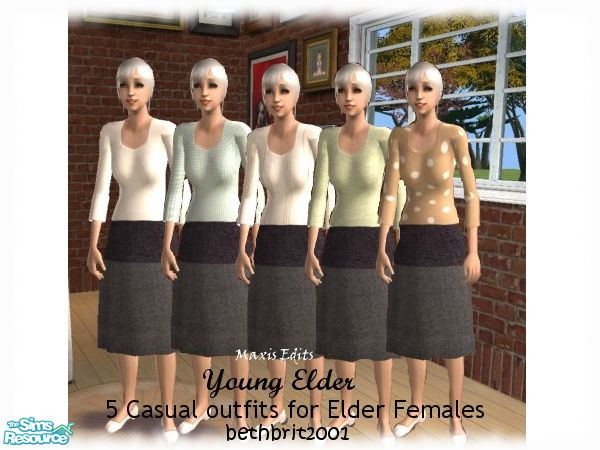 Sims 2 — Young Elder - Cos they're worth it! by bethbrit — 5 Maxis recolours for elders. No mesh required