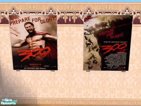 Sims 2 — 300 Movie Poster Set by drewsoltesz — I couldn't resist, just saw this visually stunning movie, thought I would