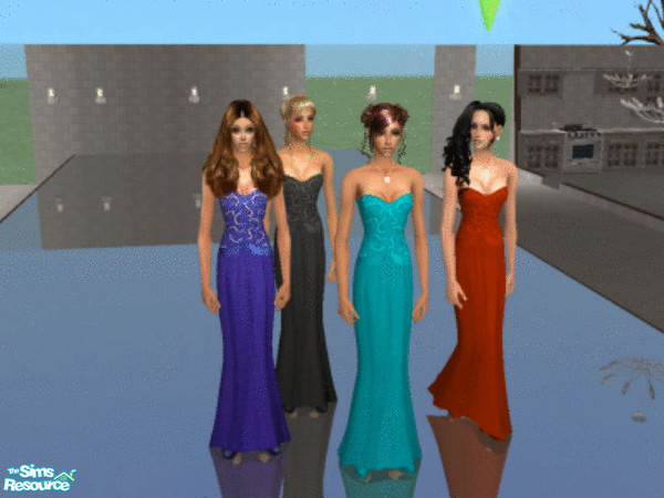 Sims 2 — Gala Night by MysticVelvet — Beautiful evening gowns for your simmies Gala Night, in black red, blue and
