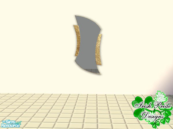 Sims 2 — Golden Dreams Bathroom - Mirror by Irish Pride — The Golden Dreams Mirror is accented in 10K Gold and adds a