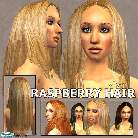 Sims 2 — Raspberry Hair Collection by Axanterre — My very first hair :). Comes in 4 colors, adult female only, color