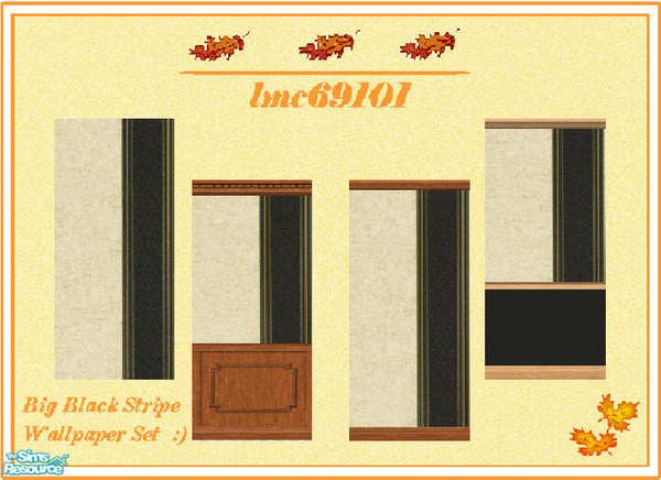 Sims 2 — lmc Big Black Stripe Wallpaper Set by lmc69101 — A variety of big black striped wallpaper in plain, brown