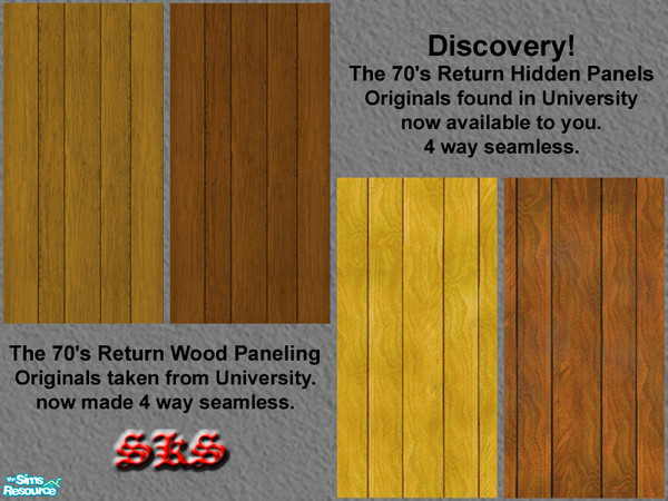 Sims 2 — University-The 70\'s return Paneling set by 71robert13 — The 70\'s Return paneling found in University (light