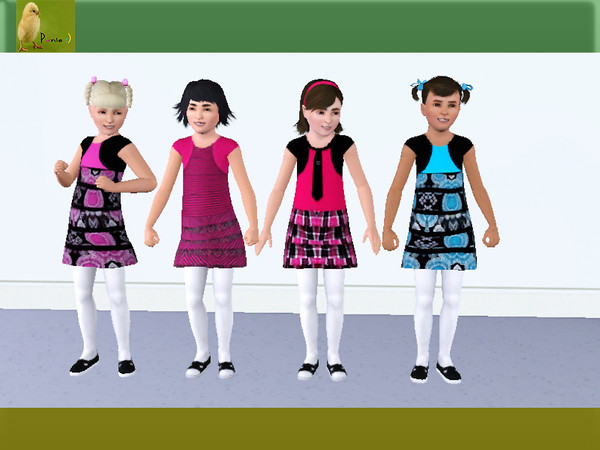 Sims 3 — punie girl child group 1 by punie — 4 girl child dresses. I hope you enjoy! Mesh from #163 www.LianaSims3.net 