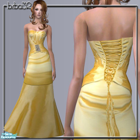 Sims 2 — B32 faf_Silk long dresses - Yellow by Birba32 — 