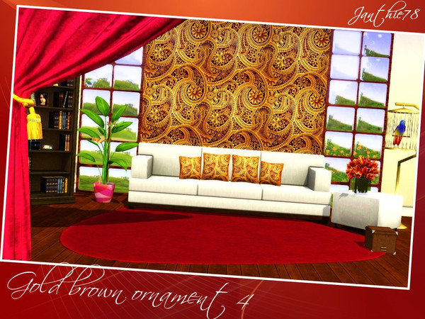 Sims 3 — Gold brown ornaments pattern 4 by Janthie78 — This pattern is part of the gold brown ornaments set. Collect all