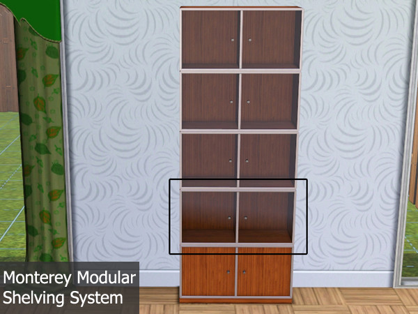 Sims 3 — Monterey Modular Shelving System - 2 Glass Doors Wall Unit 0,55 by Kriss — Part of the Monterey Modular Shelving
