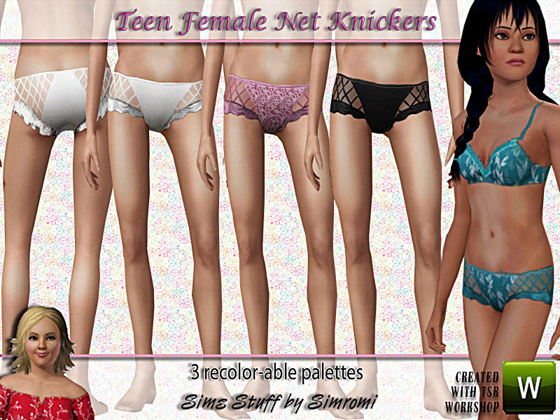The Sims Resource - Net Knickers for Teen Females