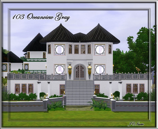 Sims 3 — 103 Oceanview Gray by JCIssette — This third lot is being offered for my world, Pandora. The ground floor has a