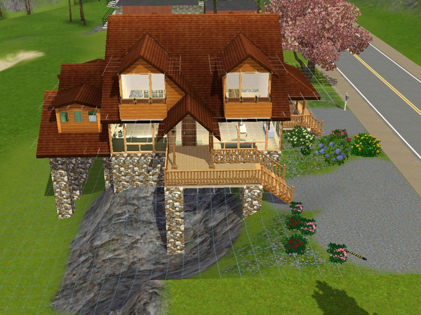 Sims 3 — Sunny Cliffside 2br by Valche — this is a large single level home 2 br's which are fully decorated. a large