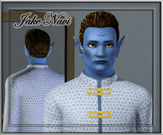 Sims 3 — Jake Navi by JCIssette — Jake Navi, the first of four Navi Sims, was created for my new world, Pandora. These