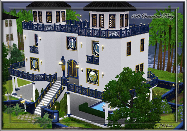 Sims 3 — 108 Oceanview Navy by JCIssette — This home is the eighth residential lot offered for my new world, Pandora.