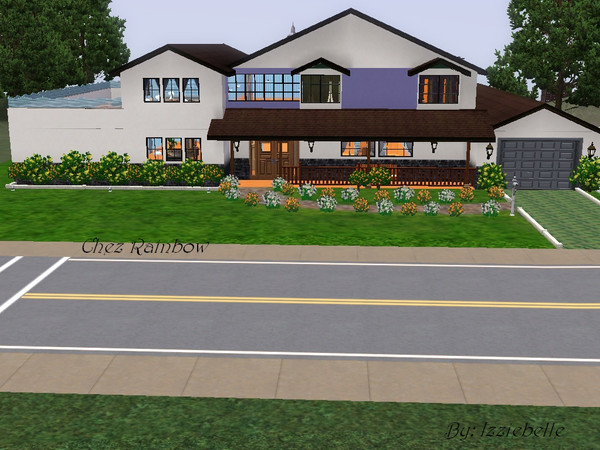 Sims 3 — Chez Rainbow by Izziebelle — This 8 Bedroom/10 Bathroom house comes with its own private bar/lounge in the