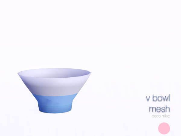 Sims 3 — V Bowl Mesh by DOT — V Bowl Mesh by DOT of The Sims Resource