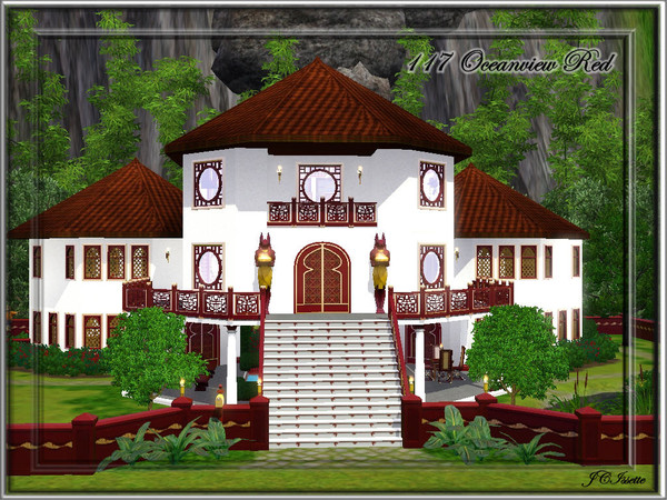 Sims 3 — 117 Oceanview Red by JCIssette — This is the final residential lot offered for my new world, Pandora. It is one