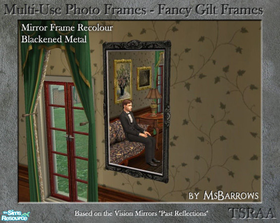 Sims 2 — MU Frames Exp 9 - Recolour Black by MsBarrows — A blackened metal recolour of the Vision Mirrors \"Past