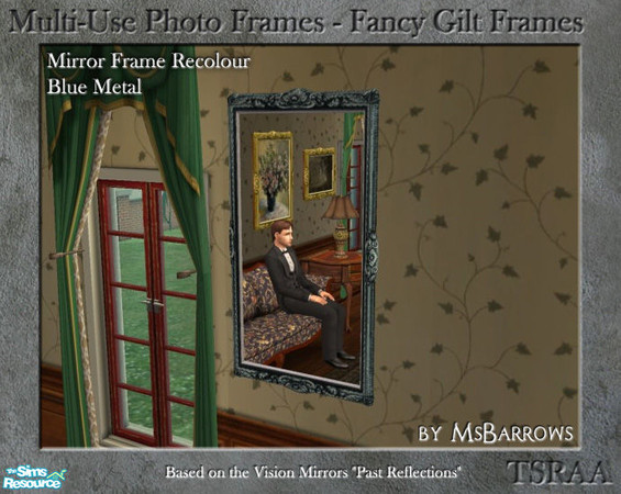 Sims 2 — MU Frames Exp 9 - Recolour Blue by MsBarrows — A blue metal recolour of the Vision Mirrors \"Past