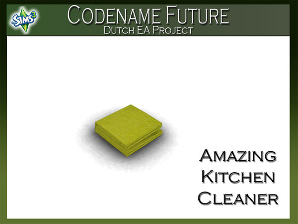 Sims 3 — Amazing Kitchencleaner by Mutske — With this cloth the tables, units, gas cookers and much more clean. Why would