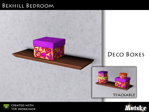 Sims 3 — Bexhill Deco Box Stackable by Mutske — Made by Mutske@TSR. TSRAA.